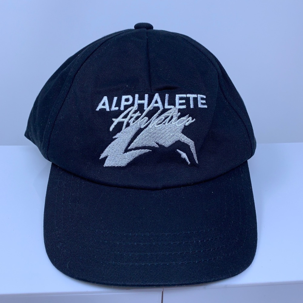 Alphalete Mens OS Black Embroidered Logo Snapback Baseball Hat New